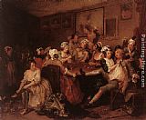 William Hogarth Canvas Paintings - The Orgy